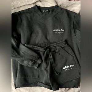 White Fox Boutique Sweatshirt and Shorts Set